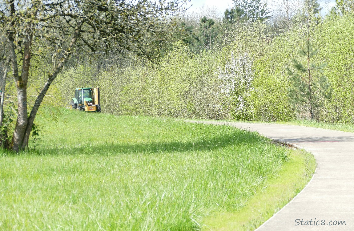 Tractor on the bike path