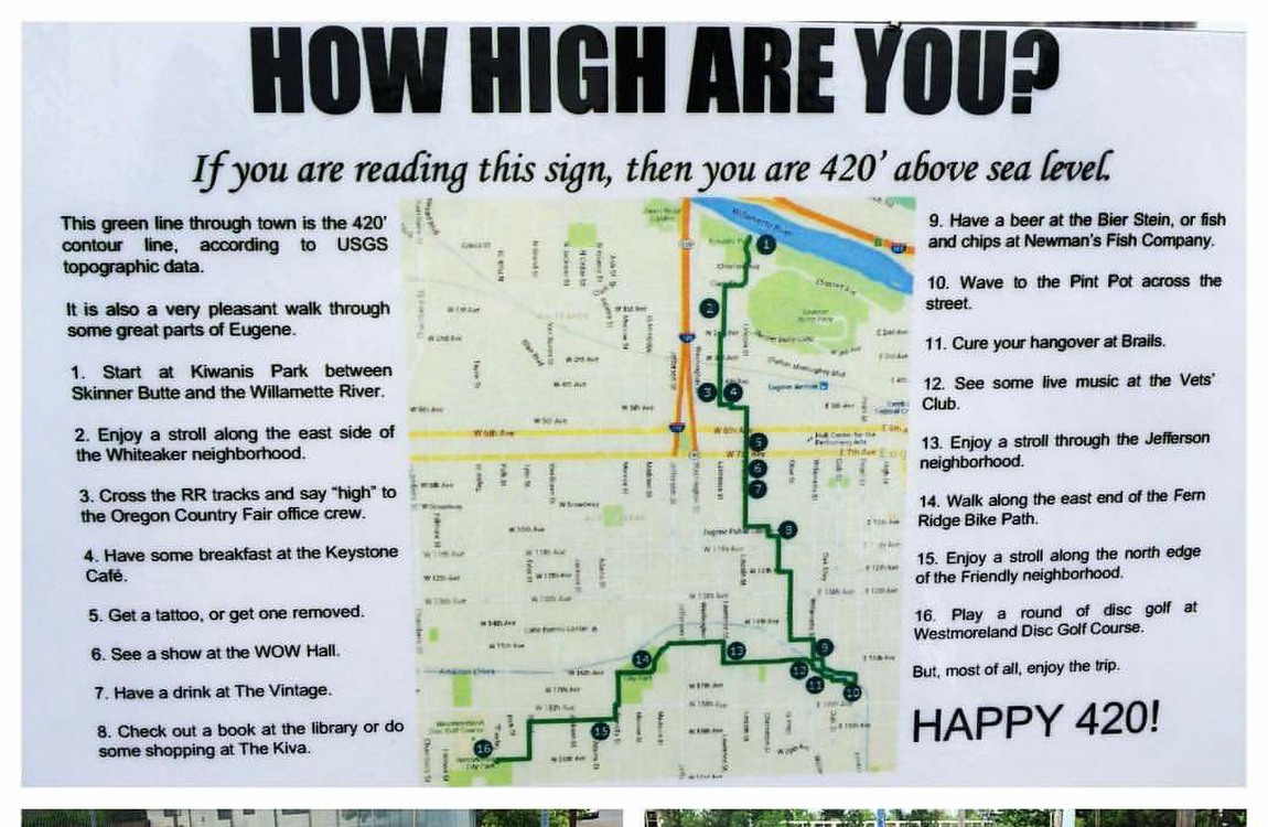 How High Are You... sign about the green line in Eugene