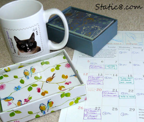 stationery and stamp coffee mug