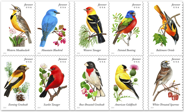 USA Forever Stamps: Song Birds