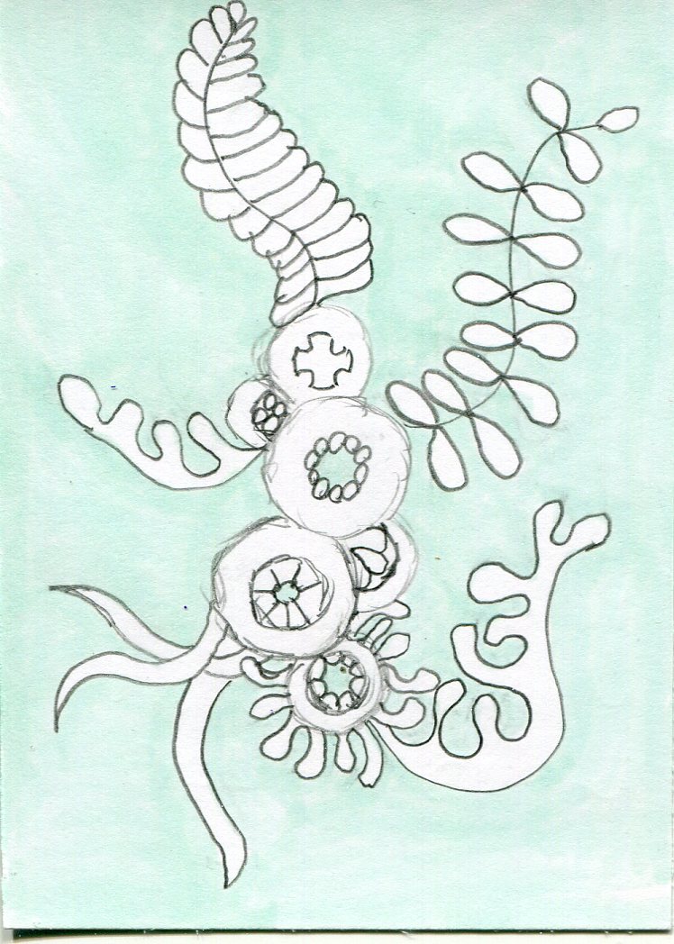 ATC drawing in the style of Johanna Basford