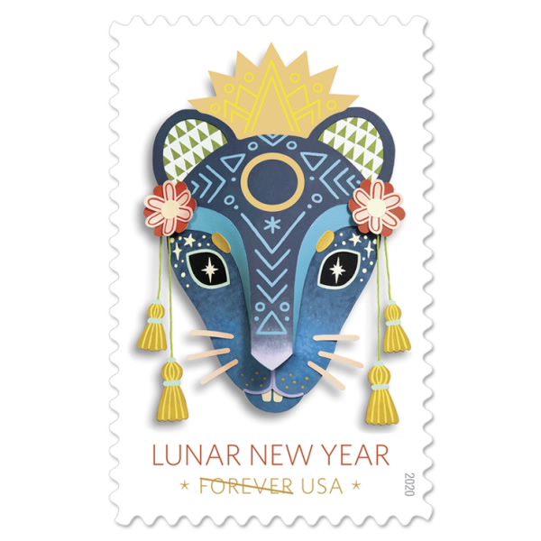 USPS stamp, 2020 Lunar Year of the Rat