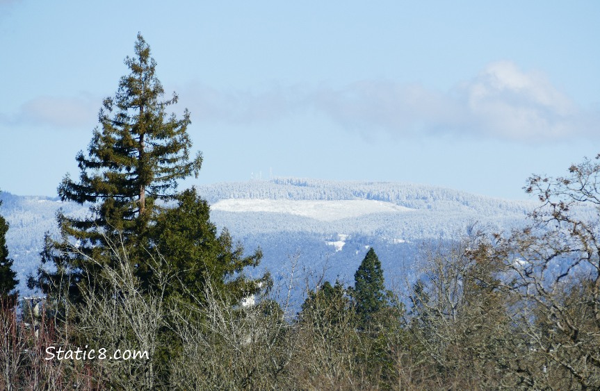 Snow on a distant hill