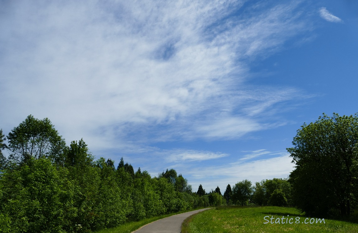 Cirrus Clouds above the bike path