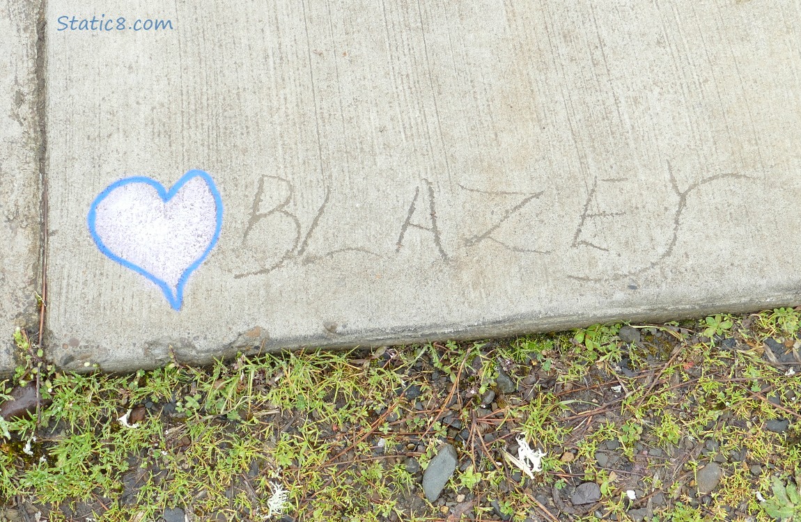 Heart Blazey, written in the concrete