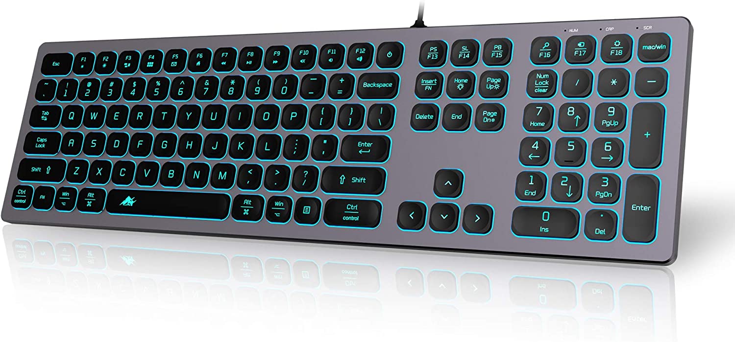 Keyboard with backlit keys
