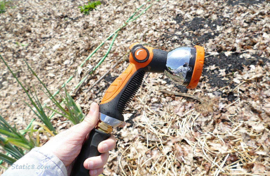 Sprayer attached to a garden hose