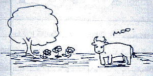 Notebook Sketch, Happy Cow