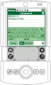 Palm onscreen QWERTY keyboard