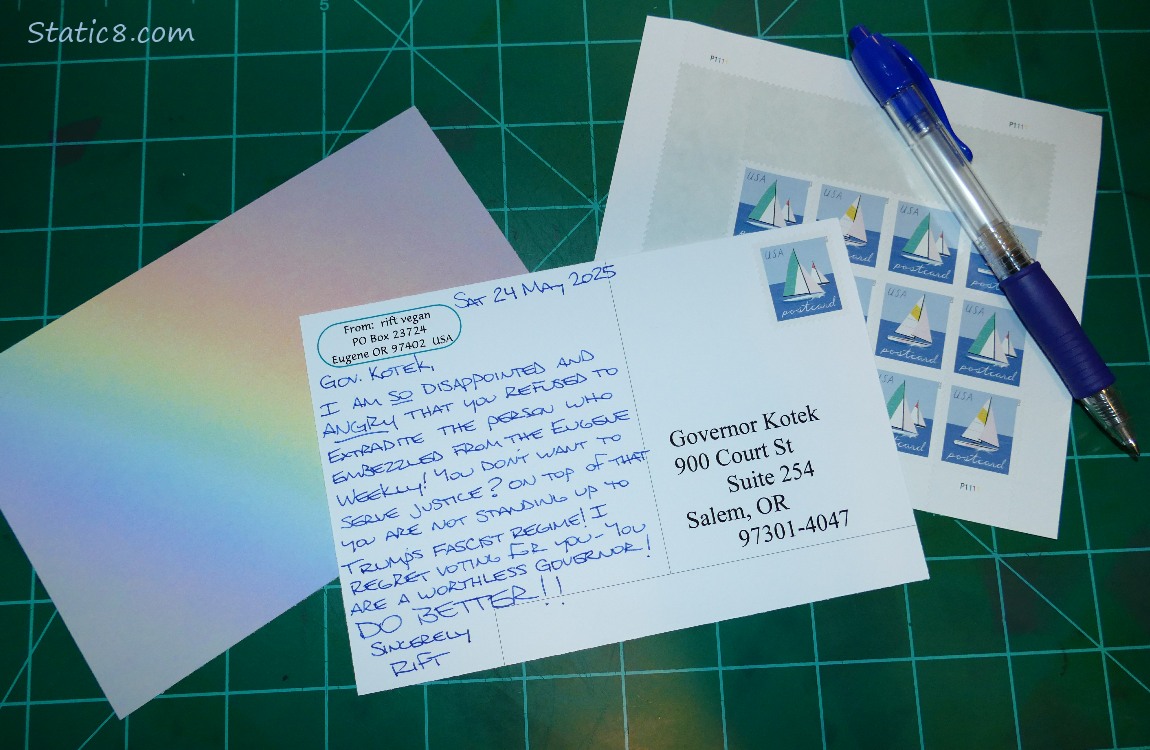 Postcard to Gov Kotek