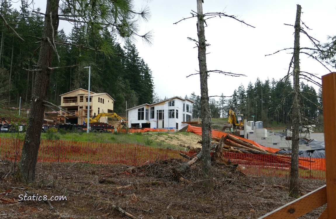 Houses being built on the hill