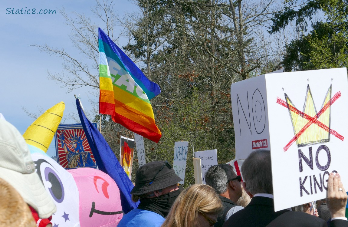 Protesters with signs