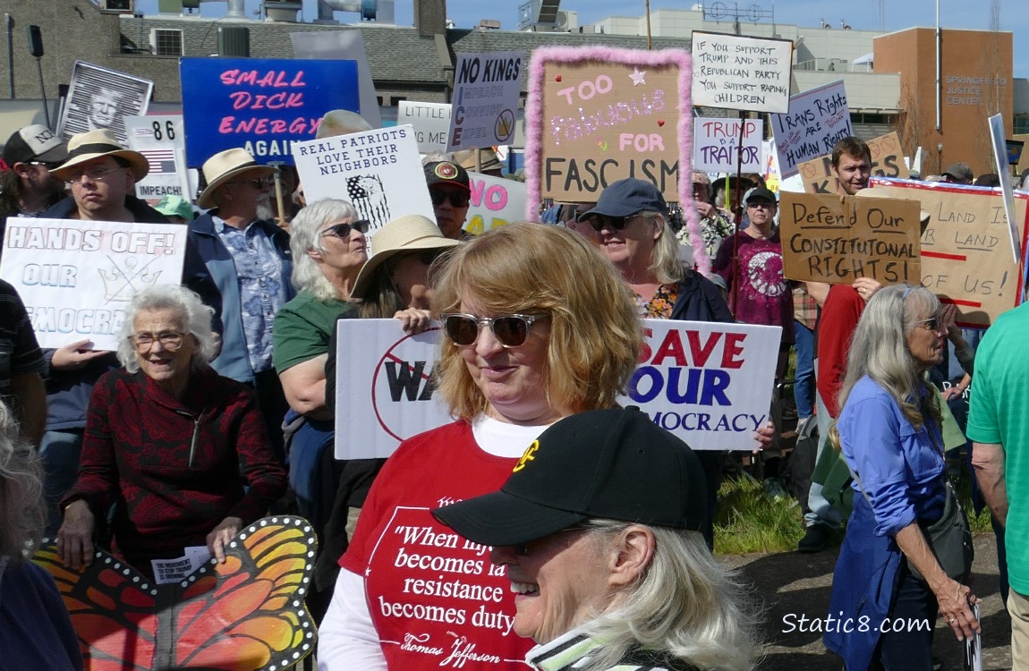 Protesters with signs