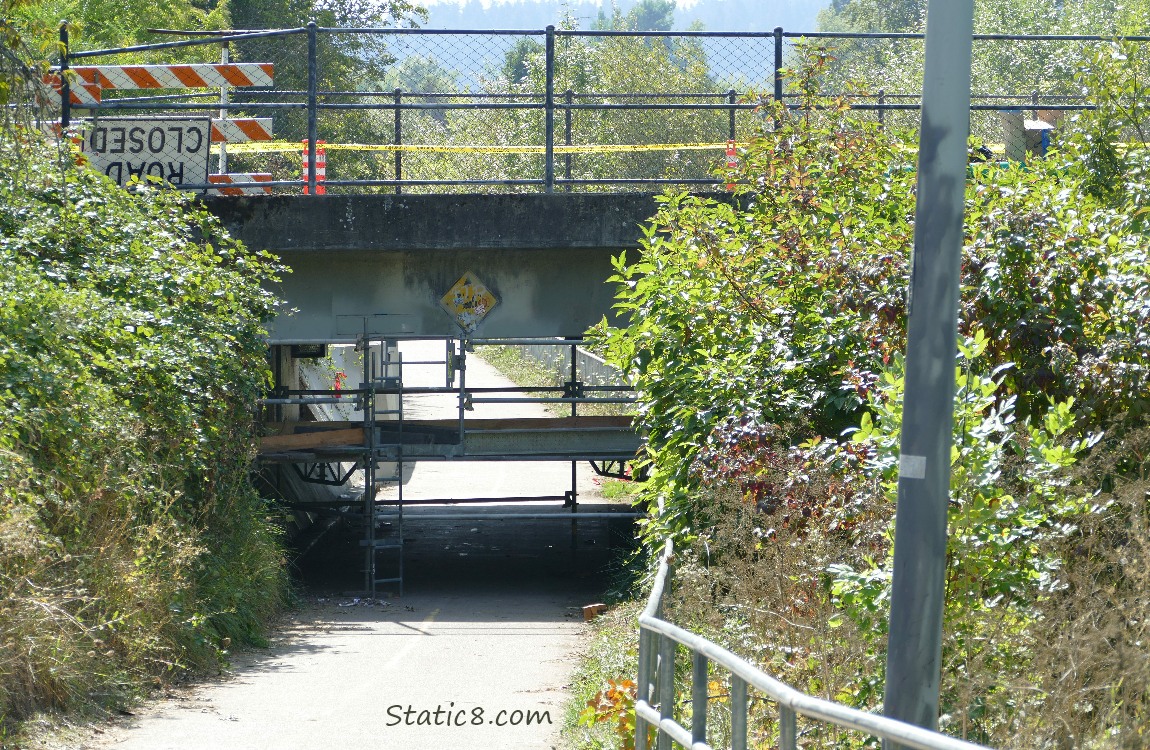path blocked under a bridge