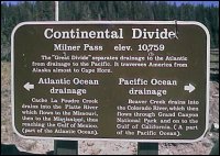 Sign at the Continental Divide at Milner Pass